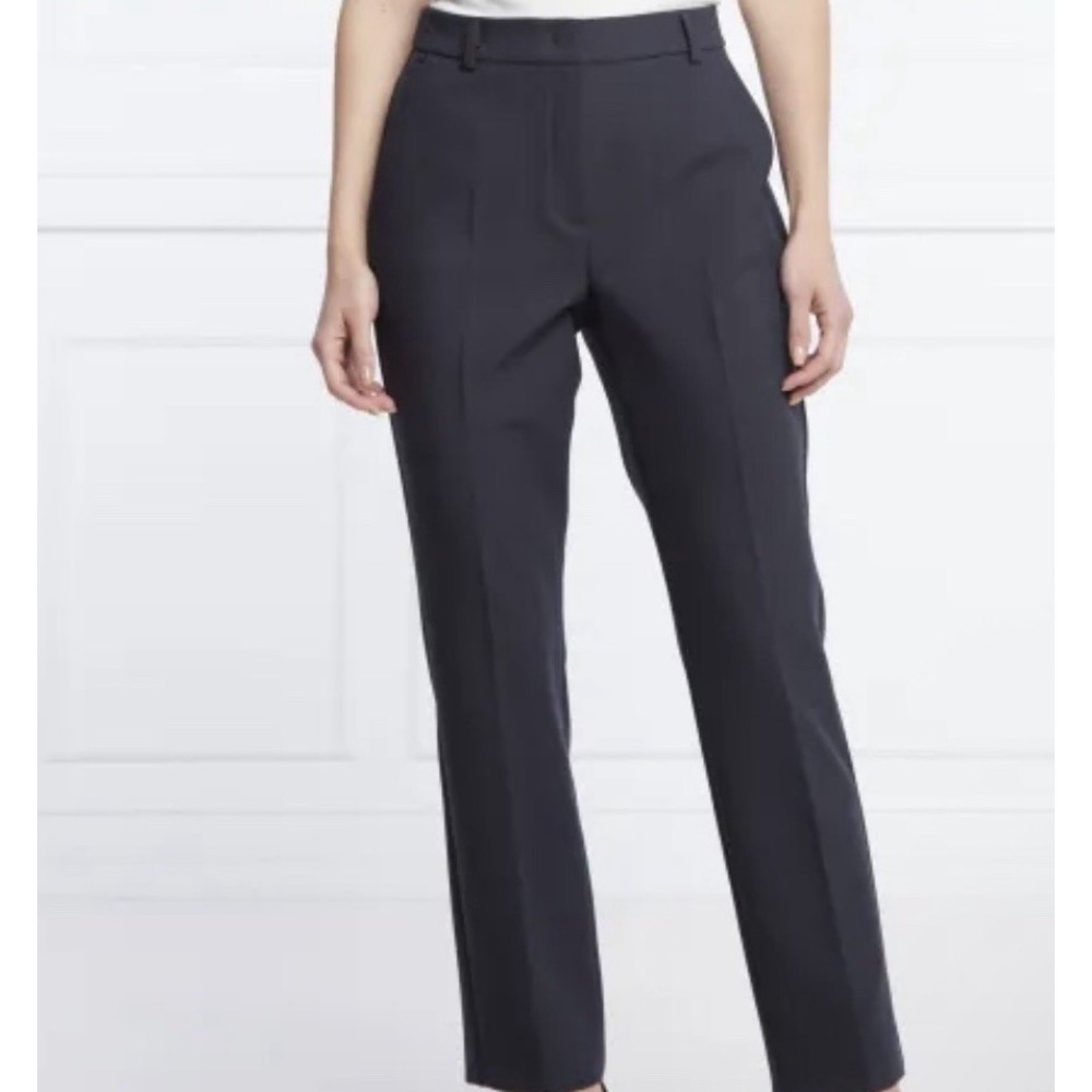 MAX MARA Weekend Cigarette Fit W13 Navy Blue Cotton Blend Dress Pants Sz.12